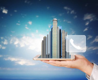  Akıllı telefon elinde.