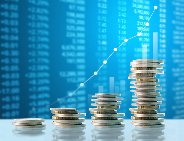 Coins graph stock market