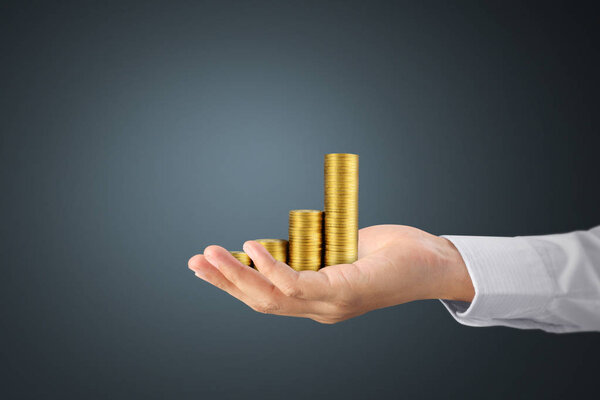 Hand human hand putting coin to money