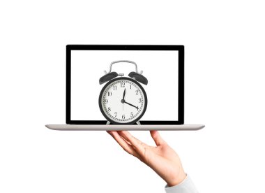 Erkek el laptop tutarak