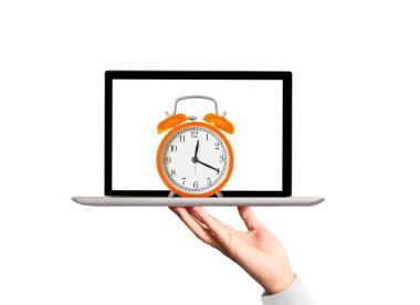 Erkek el laptop tutarak