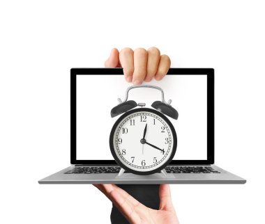 Erkek el laptop tutarak