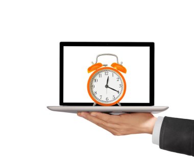 Erkek el laptop tutarak