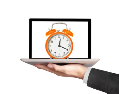 Erkek el laptop tutarak