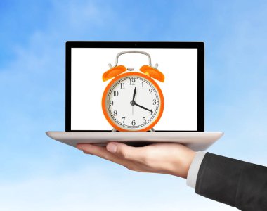 Erkek el holding laptop