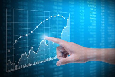 Yatırım kavramı, el elden gelen mali grafik sembolleri ile