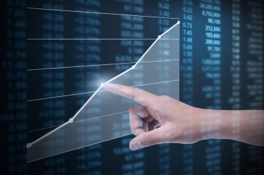 Yatırım kavramı, el elden gelen mali grafik sembolleri ile