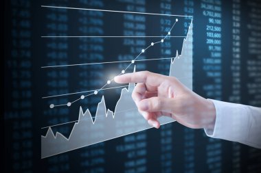 Yatırım kavramı, el elden gelen mali grafik sembolleri ile