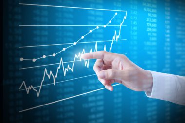 Yatırım kavramı, el elden gelen mali grafik sembolleri ile
