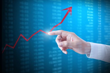 Yatırım kavramı, el elden gelen mali grafik sembolleri ile