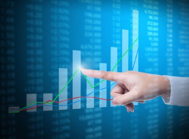 Yatırım kavramı, el elden gelen mali grafik sembolleri ile