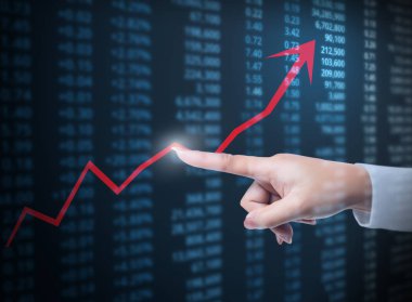 Yatırım kavramı, el elden gelen mali grafik sembolleri ile