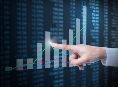 Yatırım kavramı, el elden gelen mali grafik sembolleri ile
