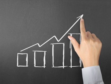 yazı tahtası Beyaz tebeşir ile çizim sonuç grafiği