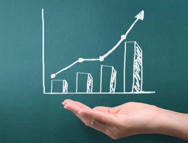 yazı tahtası Beyaz tebeşir ile çizim sonuç grafiği