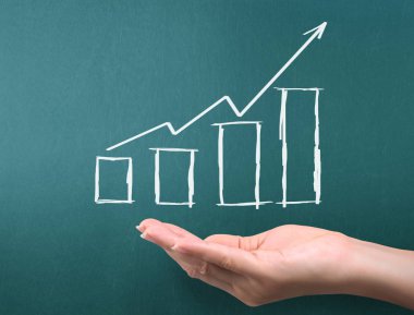 yazı tahtası Beyaz tebeşir ile çizim sonuç grafiği