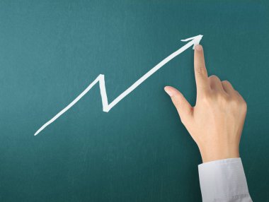 yazı tahtası Beyaz tebeşir ile çizim sonuç grafiği