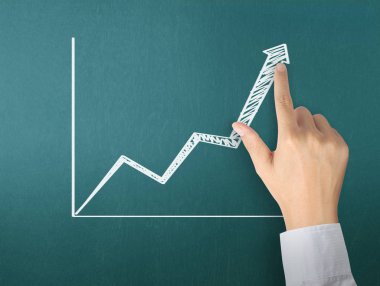 yazı tahtası Beyaz tebeşir ile çizim sonuç grafiği