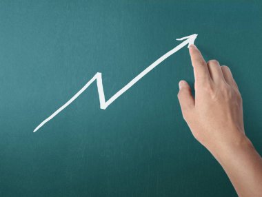 yazı tahtası Beyaz tebeşir ile çizim sonuç grafiği