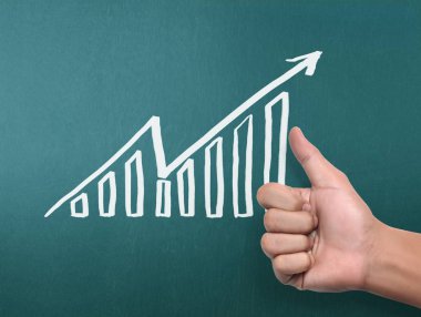 yazı tahtası Beyaz tebeşir ile çizim sonuç grafiği