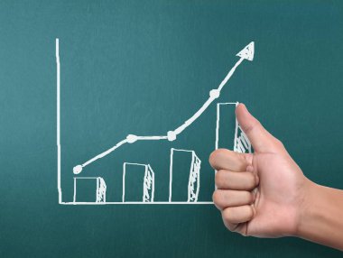 yazı tahtası Beyaz tebeşir ile çizim sonuç grafiği