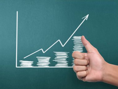 yazı tahtası Beyaz tebeşir ile çizim sonuç grafiği