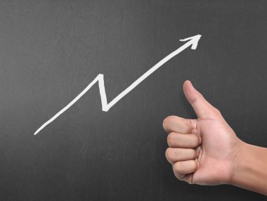 yazı tahtası Beyaz tebeşir ile çizim sonuç grafiği