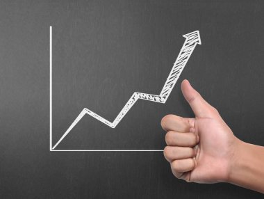 yazı tahtası Beyaz tebeşir ile çizim sonuç grafiği