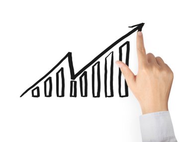 yazı tahtası Beyaz tebeşir ile çizim sonuç grafiği