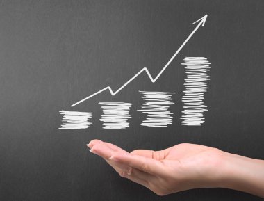 yazı tahtası Beyaz tebeşir ile çizim sonuç grafiği