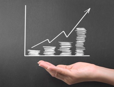 yazı tahtası Beyaz tebeşir ile çizim sonuç grafiği