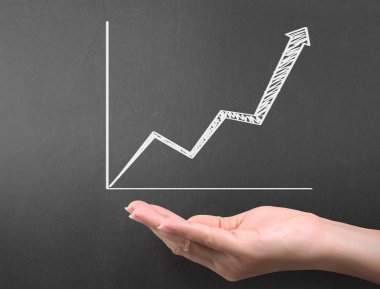 yazı tahtası Beyaz tebeşir ile çizim sonuç grafiği