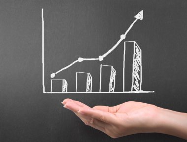 yazı tahtası Beyaz tebeşir ile çizim sonuç grafiği