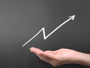 yazı tahtası Beyaz tebeşir ile çizim sonuç grafiği