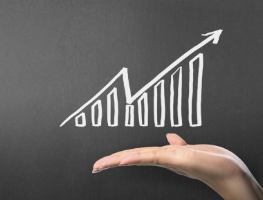 yazı tahtası Beyaz tebeşir ile çizim sonuç grafiği