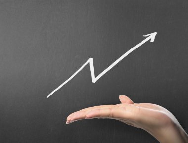 yazı tahtası Beyaz tebeşir ile çizim sonuç grafiği