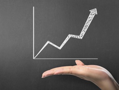 yazı tahtası Beyaz tebeşir ile çizim sonuç grafiği