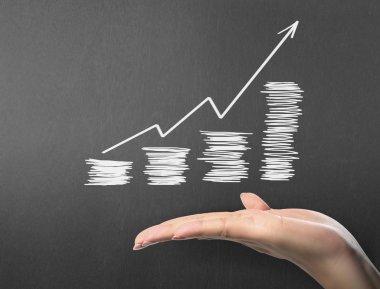 yazı tahtası Beyaz tebeşir ile çizim sonuç grafiği