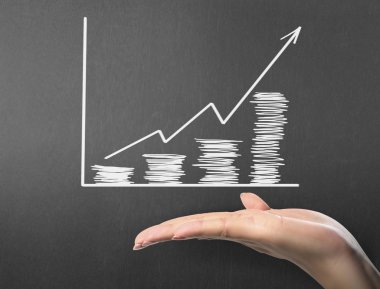 yazı tahtası Beyaz tebeşir ile çizim sonuç grafiği