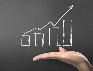 yazı tahtası Beyaz tebeşir ile çizim sonuç grafiği