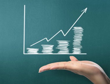 yazı tahtası Beyaz tebeşir ile çizim sonuç grafiği