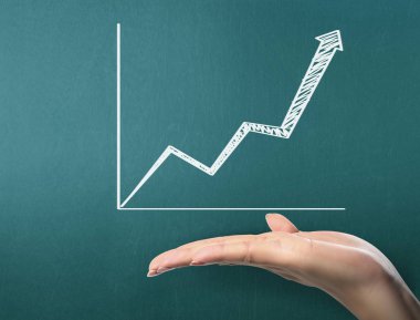 yazı tahtası Beyaz tebeşir ile çizim sonuç grafiği