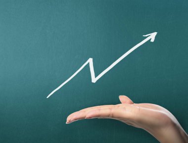 yazı tahtası Beyaz tebeşir ile çizim sonuç grafiği