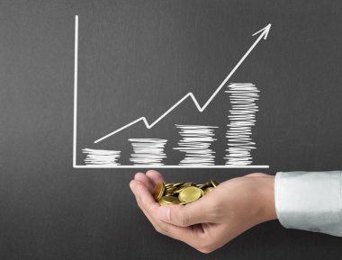 yazı tahtası Beyaz tebeşir ile çizim sonuç grafiği