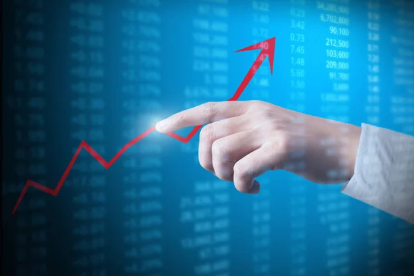 Beruházási Koncepció Pénzügyi Diagram Szimbólumoknak Kéz Kéz — Stock Fotó