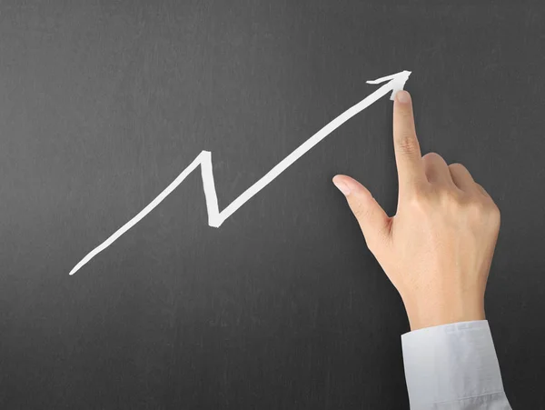 Gráfico Resultados Dibujo Con Tiza Blanca Pizarra —  Fotos de Stock