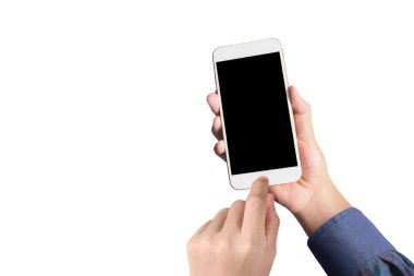 Bir elde ekran akıllı telefonuna dokun