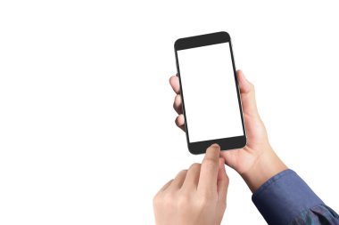 Bir elde ekran akıllı telefonuna dokun