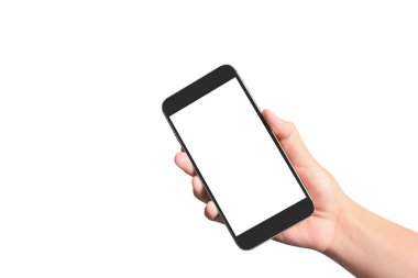 Bir elde ekran akıllı telefonuna dokun