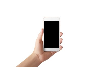 Bir elde ekran akıllı telefonuna dokun